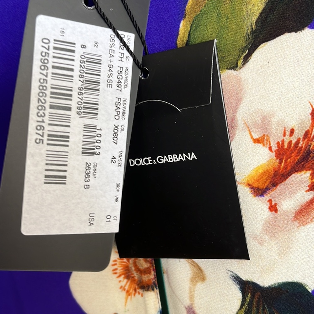Dolce & Gabbana Dolce Gabbana Floral Silk Blouse Women Multicolor Tops 42 - Picture 4 of 10